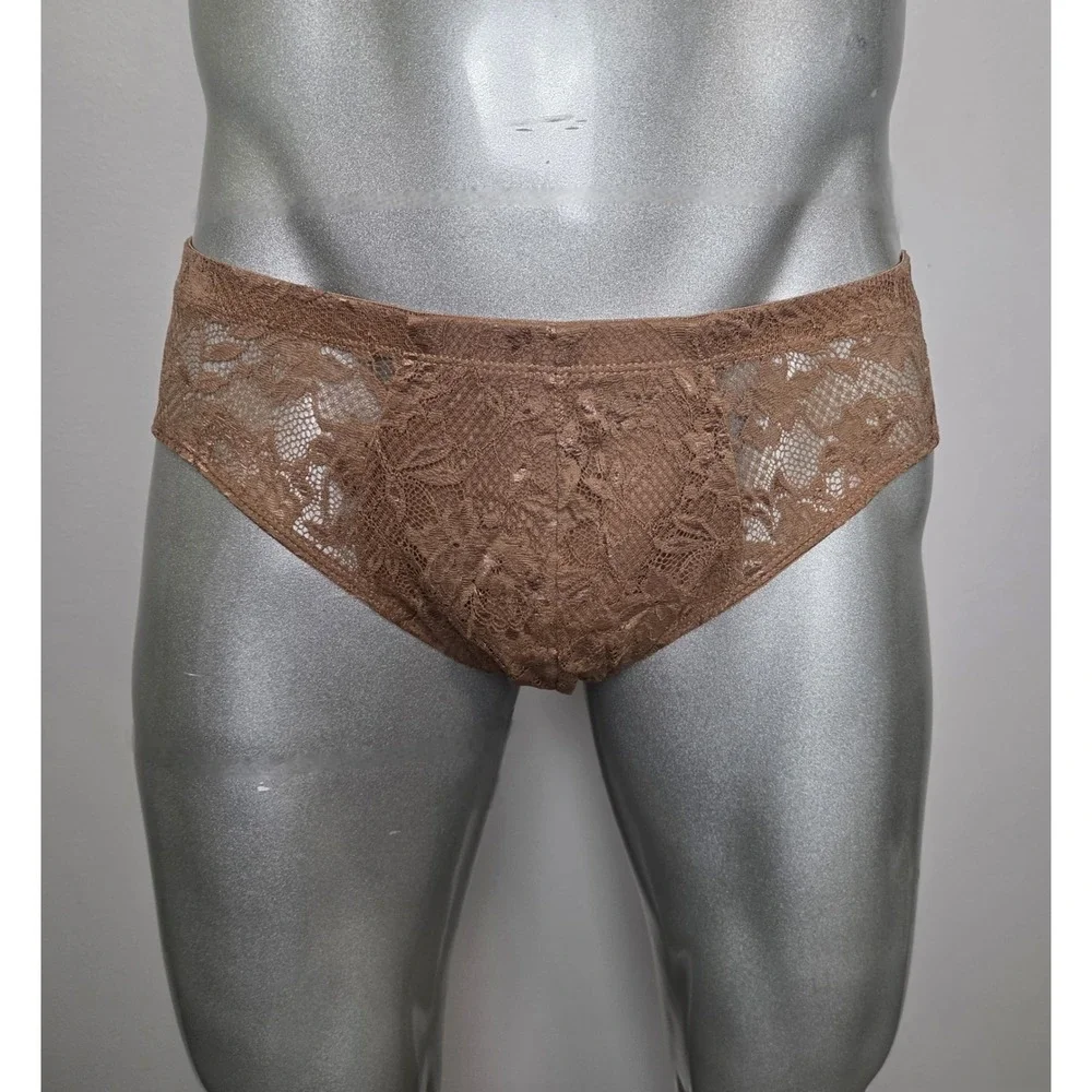Cosabella Never Say Never Comfort Micro‎ Brief Men's Lace Underwear Brown M